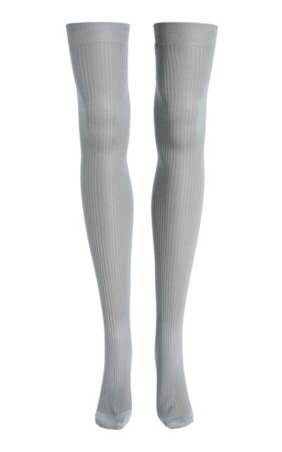 Miu Miu Miu Miu KneeHigh RibbedSilk Socks Blue III
