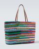 Miu Miu Miu Miu Large crochet leather-trimmed tote bag - 5