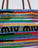 Miu Miu Miu Miu Large crochet leather-trimmed tote bag - 6
