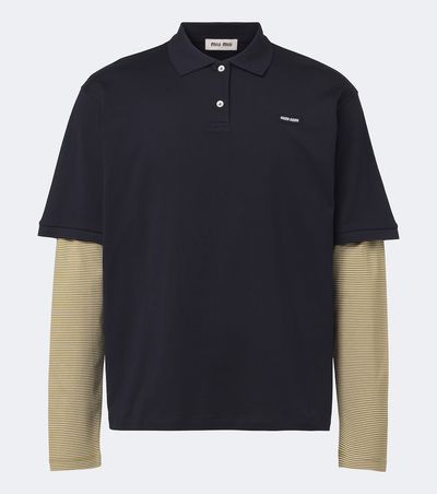 Miu Miu Miu Miu Layered cotton jersey polo shirt