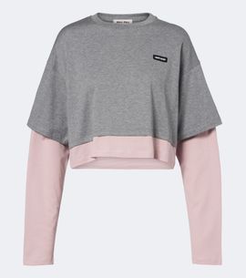 Miu Miu Miu Miu Layered cotton jersey T-shirt