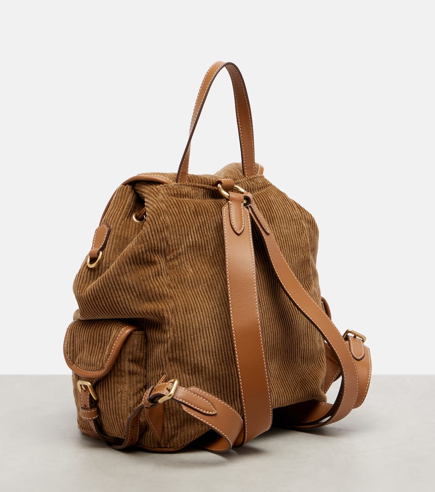 小物 muuu Miu Miu - Leather-trimmed corduroy backpack