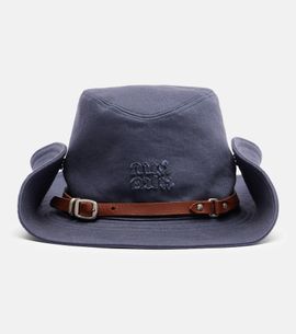 Miu Miu Miu Miu Leather-trimmed cotton cowboy hat