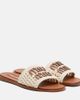 Miu Miu Miu Miu Leather-trimmed crochet slides - 1