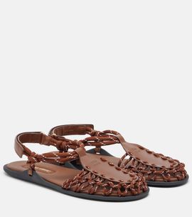 Miu Miu Miu Miu Leather-trimmed sandals