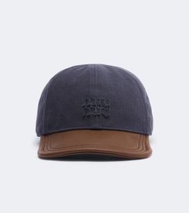 Miu Miu Miu Miu Leather and cotton gabardine baseball cap