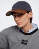 Miu Miu Miu Miu Leather and cotton gabardine baseball cap - 2
