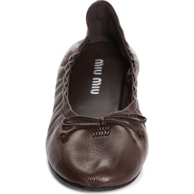 Miu Miu Miu Miu Leather Ballerina Flat