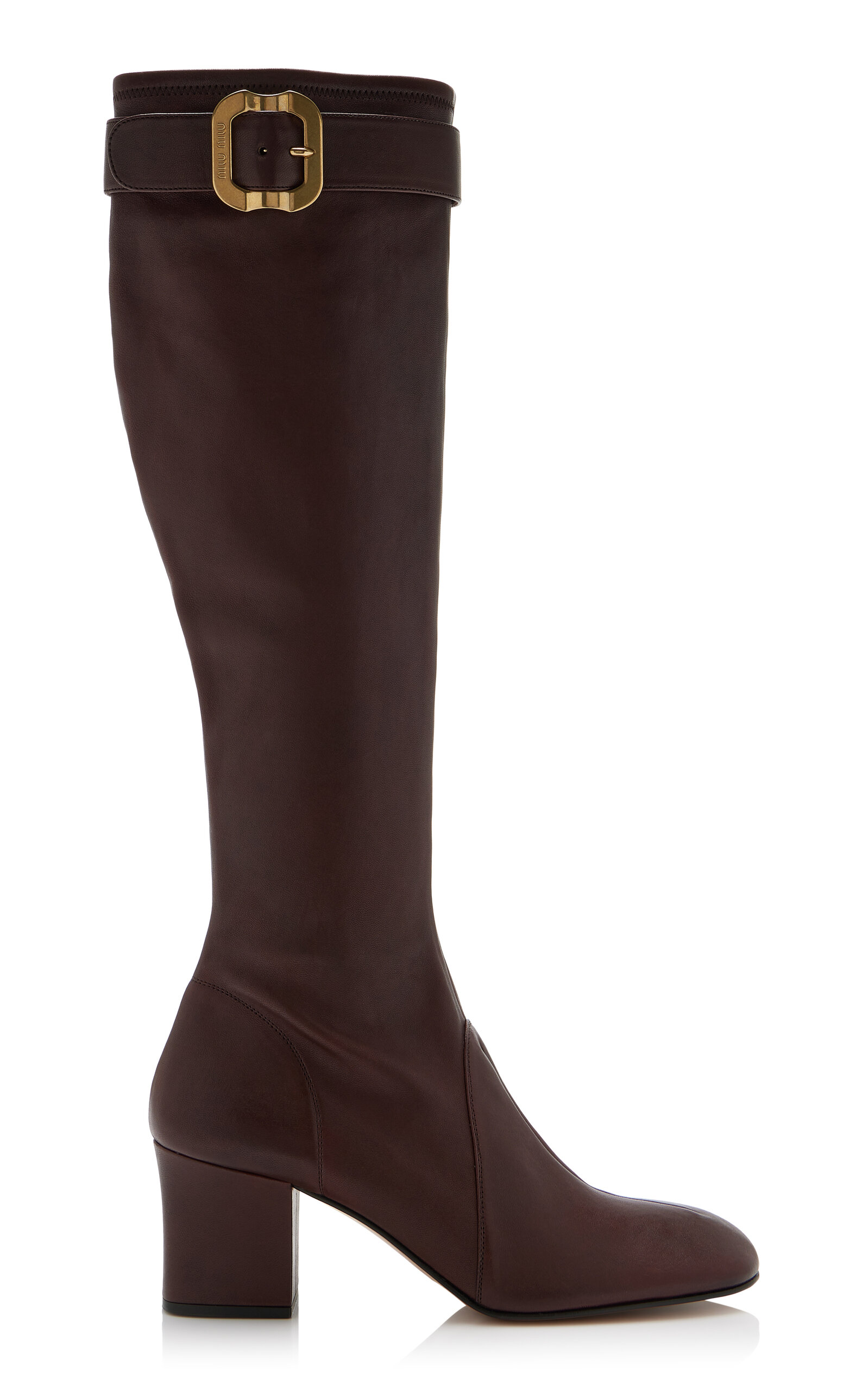 Miu Miu Miu Miu Leather Knee Boots Brown IT 39