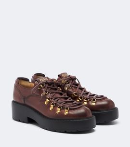Miu Miu Miu Miu Leather lace-up loafers