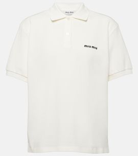 Miu Miu Miu Miu Logo cotton piqué polo shirt