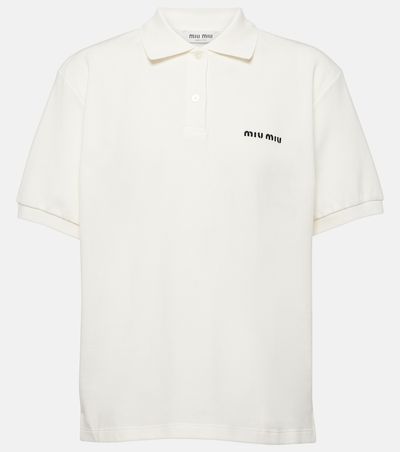 Miu Miu Miu Miu Logo cotton piqué polo shirt
