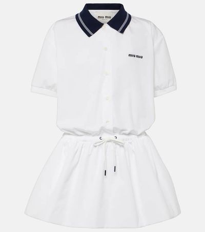 Miu Miu Miu Miu Logo cotton polo dress