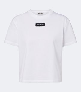 Miu Miu Miu Miu Logo cotton T-shirt