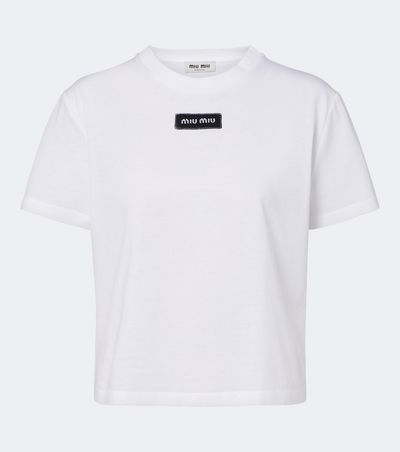 Miu Miu Miu Miu Logo cotton T-shirt