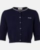 Miu Miu Miu Miu Logo cropped cotton cardigan - 1