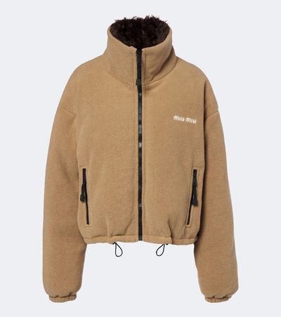 Miu Miu Miu Miu Logo fleece down jacket