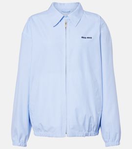 Miu Miu Miu Miu Logo gingham cotton blouson jacket