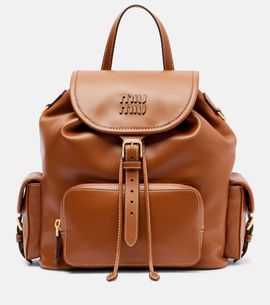 Miu Miu Miu Miu Logo leather backpack