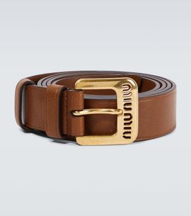 Miu Miu Miu Miu Logo leather belt