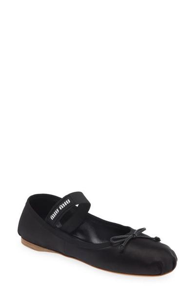 Miu Miu Miu Miu Logo Strap Ballet Flat