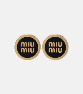 Miu Miu Miu Miu Logo stud earrings