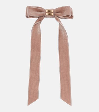 Miu Miu Miu Miu Logo velvet bow hair clip