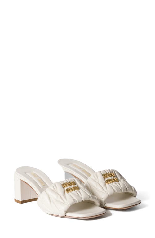 Miu Miu Miu Miu Matelassé Block Heel Slide Sandal