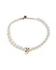 Miu Miu Miu Miu Metal and Imitation Pearl Necklace - 1