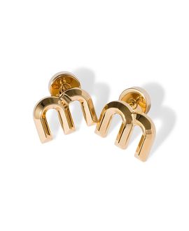 Miu Miu Miu Miu Metal Earrings, Gold/Silver