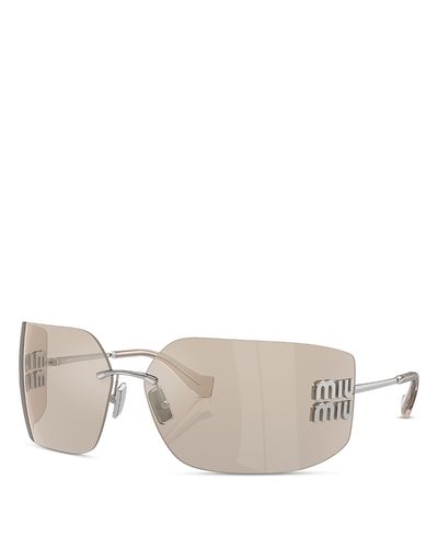 Miu Miu Miu Miu Metal Shield Sunglasses, 80mm