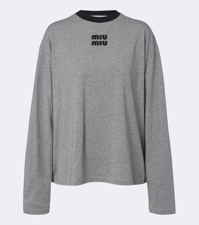 Miu Miu Miu Miu Oversized cotton jersey T-shirt