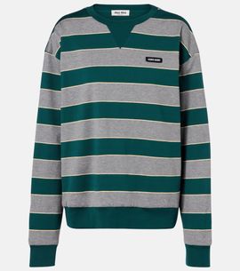 Miu Miu Miu Miu Oversized striped cotton jersey sweatshirt