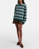 Miu Miu Miu Miu Oversized striped cotton jersey sweatshirt - 5