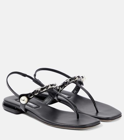 Miu Miu Miu Miu Patent leather thong sandals