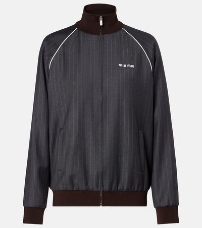 Miu Miu Miu Miu Pinstripe virgin wool blouson
