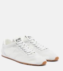 Miu Miu Miu Miu Plume leather-trimmed sneakers