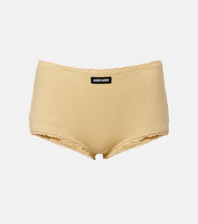 Miu Miu Miu Miu Pointelle cotton micro shorts