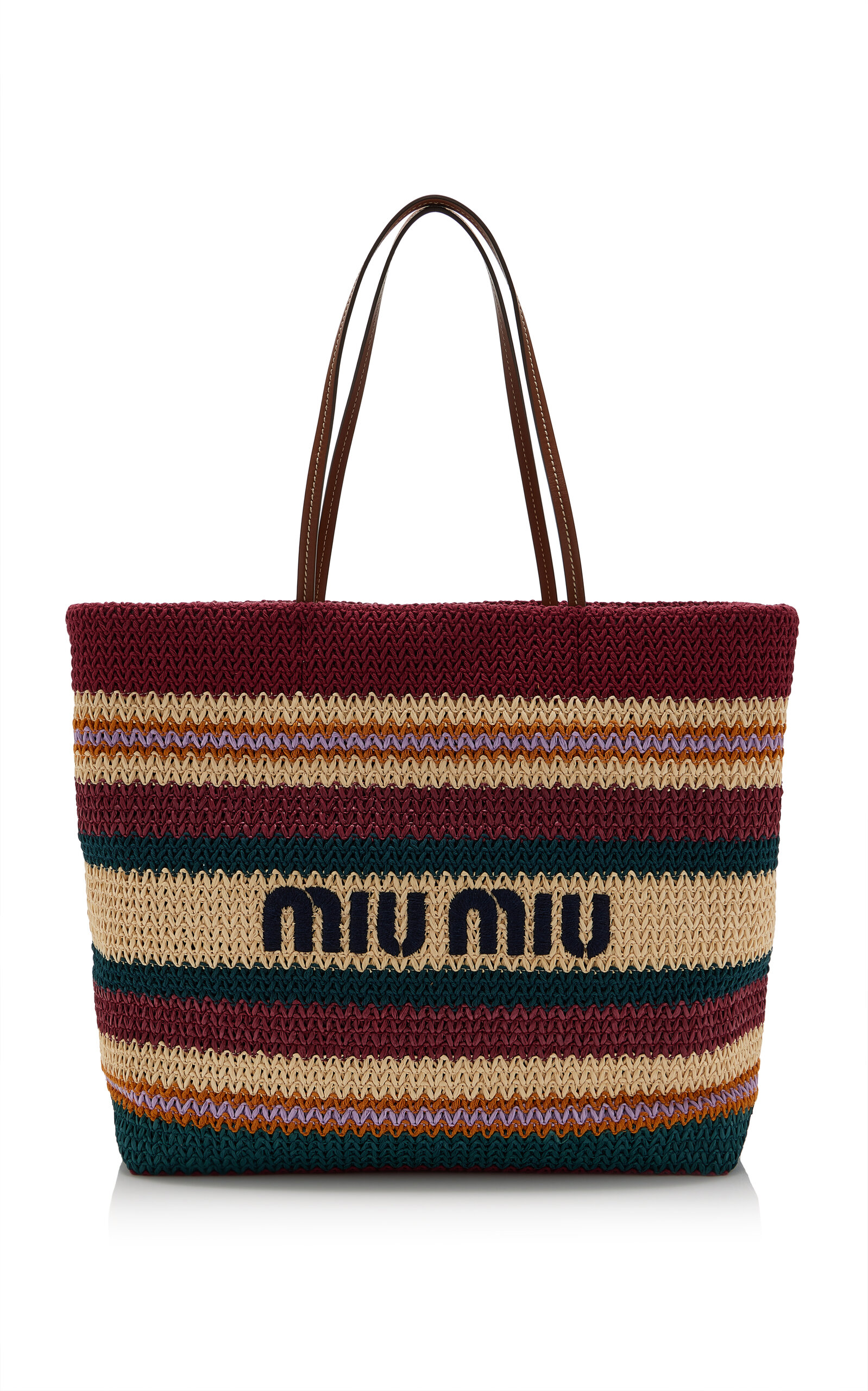 Miu Miu Miu Miu RaffiaEffect Woven Tote Bag