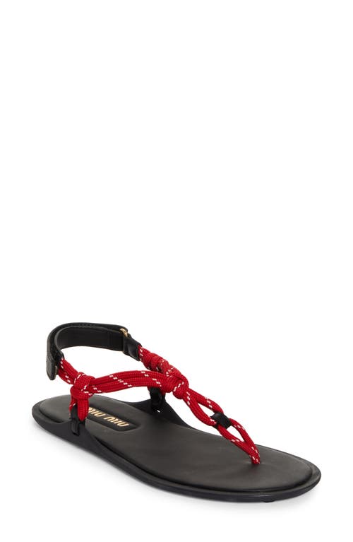 Miu Miu Miu Miu Riviere Cord & Leather Sandal