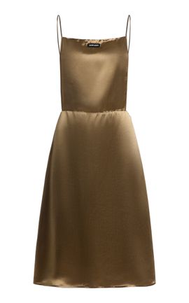 Miu Miu Miu Miu Ruffled Satin Midi Dress