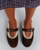 Miu Miu Miu Miu Shearling-lined suede ballet flats - 3