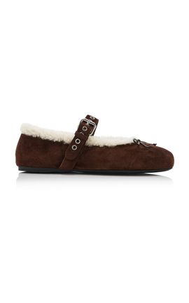 Miu Miu Miu Miu Shearling Ballet Flats