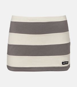 Miu Miu Miu Miu Striped cotton jersey miniskirt