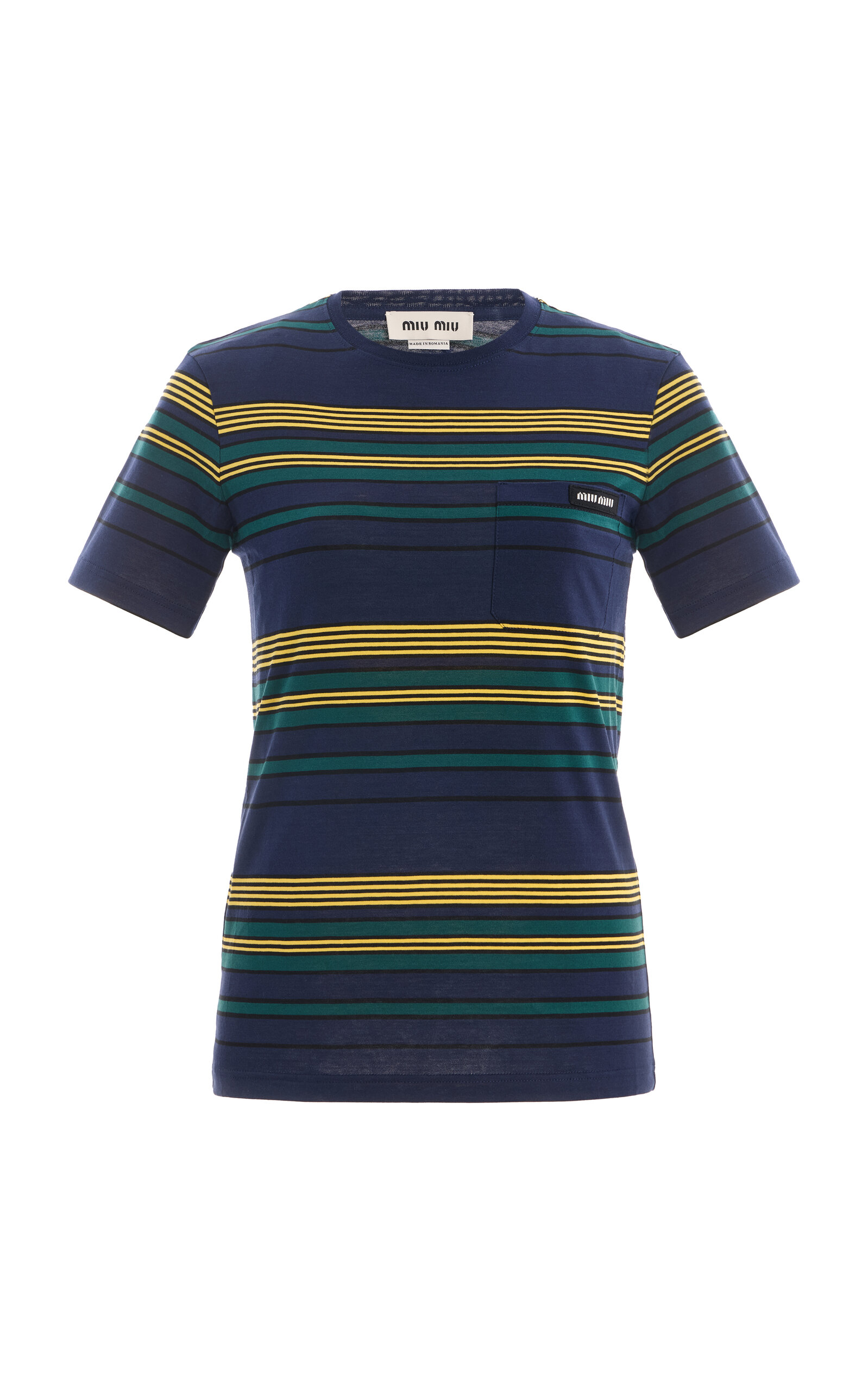 Miu Miu Miu Miu Striped Cotton Jersey TShirt