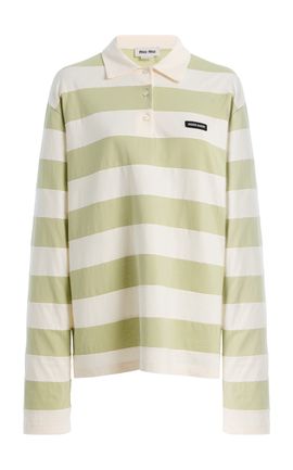 Miu Miu Miu Miu Striped Cotton Polo Shirt