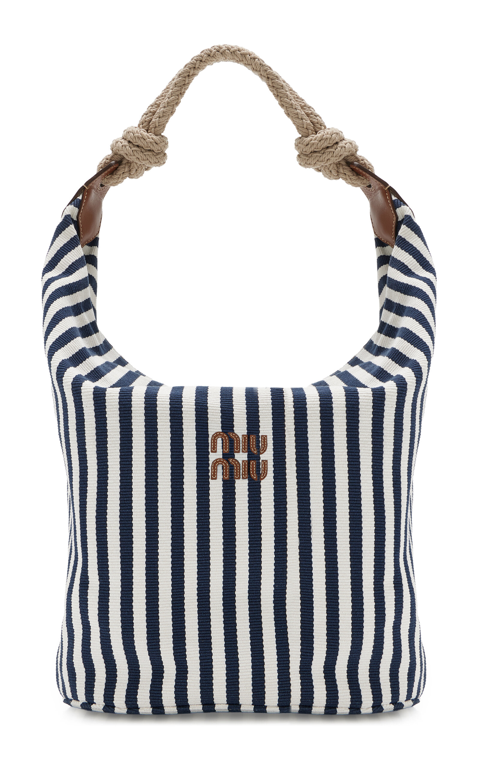 Miu Miu Miu Miu Striped CottonBlend Tote Bag