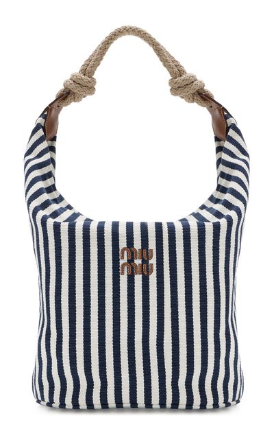 Miu Miu Miu Miu Striped CottonBlend Tote Bag