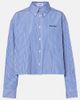 Miu Miu Miu Miu Striped cropped cotton poplin shirt - 1