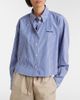Miu Miu Miu Miu Striped cropped cotton poplin shirt - 2